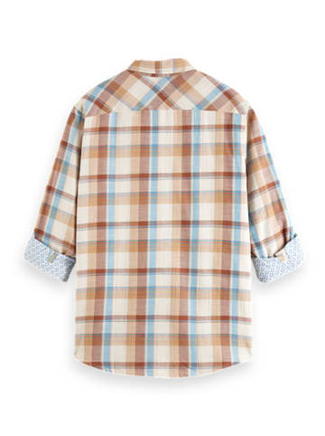 Scotch & Soda Koszula w kolorze jasnobrązowo-błękitno-kremowym