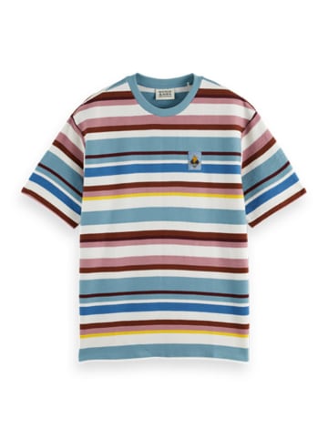 Scotch & Soda Koszulka w kolorze błękitno-jasnoróżowo-białym