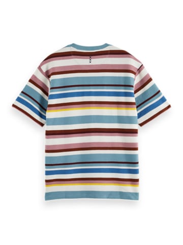 Scotch & Soda Koszulka w kolorze błękitno-jasnoróżowo-białym