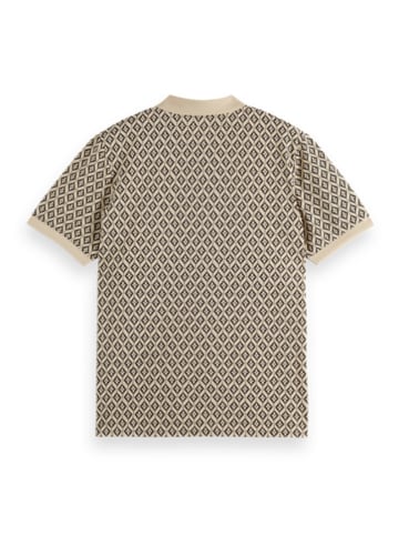 Scotch & Soda Koszulka polo w kolorze beżowo-czarnym