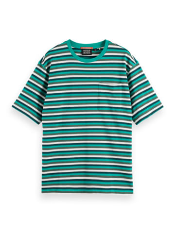 Scotch & Soda Shirt in Türkis/ Grau/ Weiß