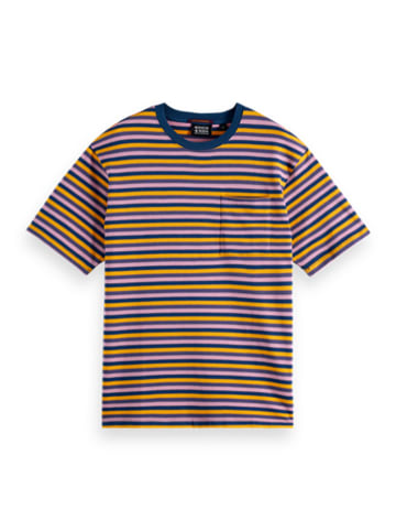 Scotch & Soda Koszulka w kolorze jasnoróżowo-granatowo-żółtym