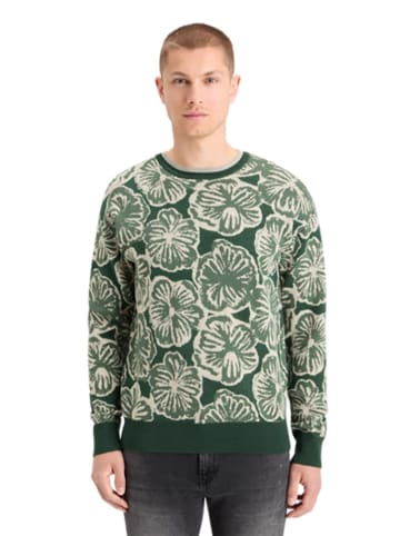 Scotch & Soda Wollen trui donkergroen/wit