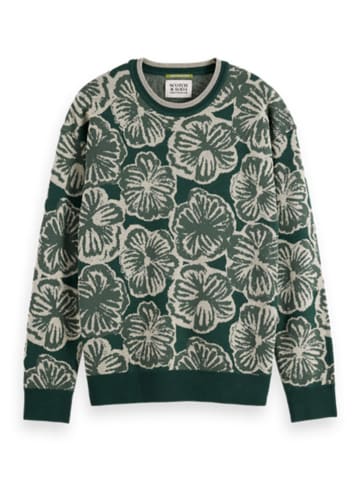 Scotch & Soda Wollen trui donkergroen/wit