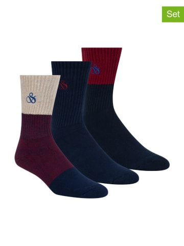 Scotch & Soda 3er-Set: Socken in Dunkelblau/ Bordeaux