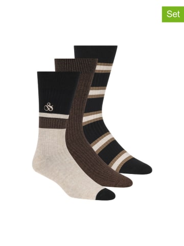 Scotch & Soda 3er-Set: Socken in Braun/ Schwarz