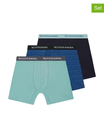 Scotch & Soda 3-delige set: boxershorts turqoise/blauw/zwart