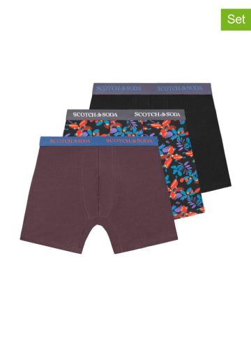 Scotch & Soda 3-delige set: boxershorts bordeaux/zwart
