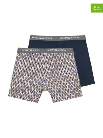 Scotch & Soda 2er-Set: Boxershorts in Dunkelblau/ Weiß
