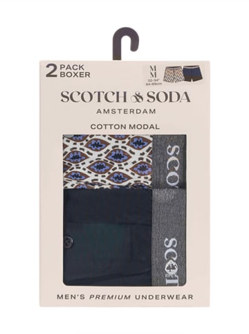 Scotch & Soda 2-delige set: boxershorts donkerblauw/wit