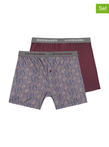 Scotch & Soda 2er-Set: Boxershorts in Blau/ Bordeaux