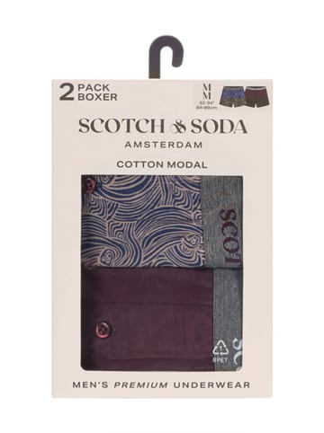 Scotch & Soda 2-delige set: boxershorts blauw/bordeaux