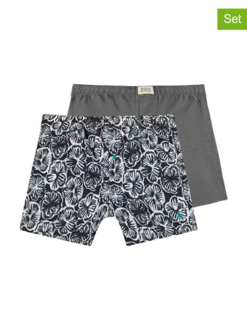 Scotch & Soda 2er-Set: Boxershorts in Schwarz/ Anthrazit