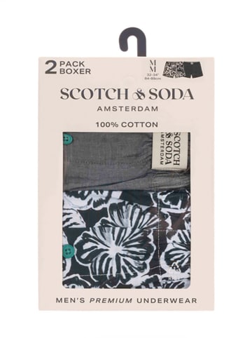 Scotch & Soda 2er-Set: Boxershorts in Schwarz/ Anthrazit