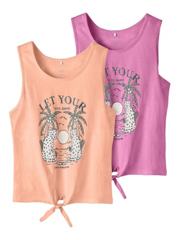 name it 2er-Set: Tops in Orange/ Pink