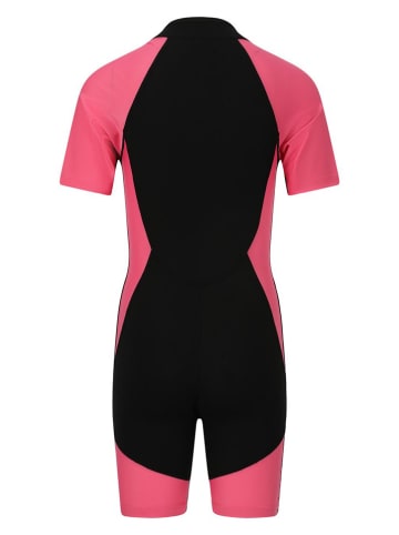 Zigzag Badeoverall in Schwarz/ Pink