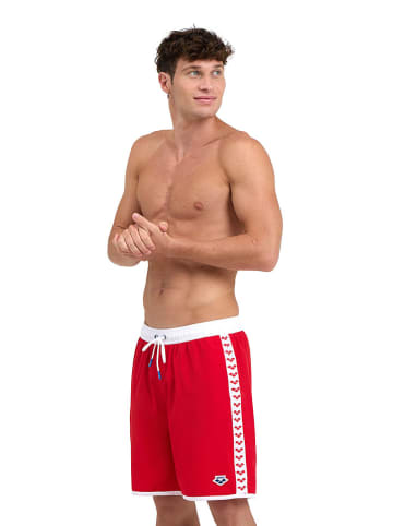 Arena Badeshorts in Rot/ Weiß