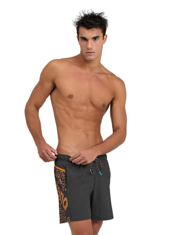 Arena Badeshorts in Anthrazit/ Orange