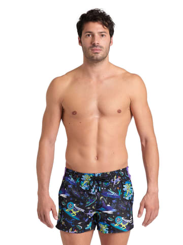 Arena Badeshorts in Schwarz/ Lila