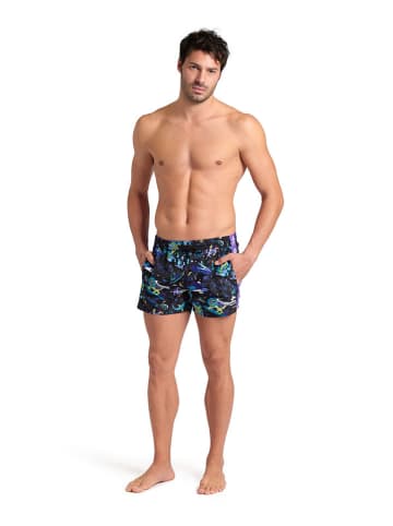 Arena Badeshorts in Schwarz/ Lila
