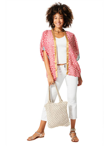 Aller Simplement Kimono in Beige/ Pink