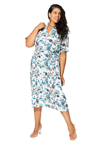 Aller Simplement Kleid in Weiß/ Türkis