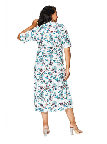 Aller Simplement Kleid in Weiß/ Türkis