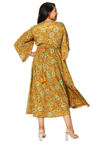 Aller Simplement Kleid in Grün/ Orange