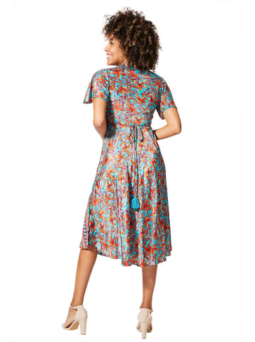 Aller Simplement Jurk turquoise/oranje
