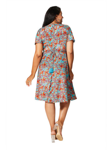 Aller Simplement Jurk turquoise/oranje