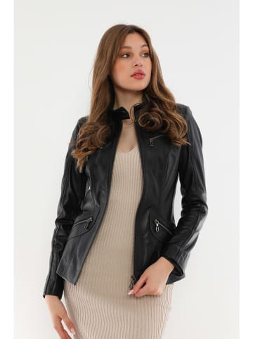Basics & More Lederjacke in Schwarz
