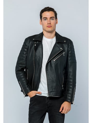 Basics & More Lederjacke in Schwarz