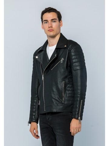 Basics & More Lederjacke in Schwarz