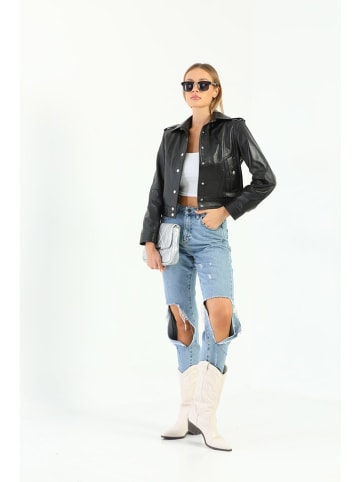 Basics & More Lederjacke in Schwarz