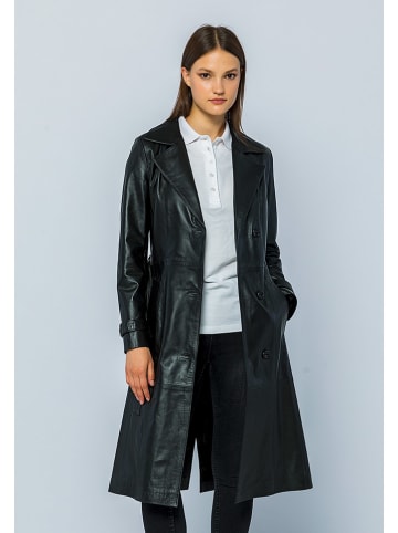 Basics & More Ledermantel in Schwarz