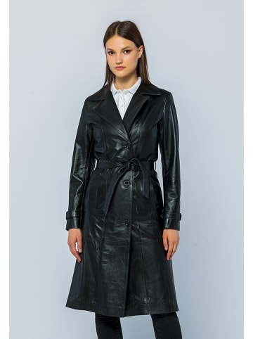 Basics & More Ledermantel in Schwarz