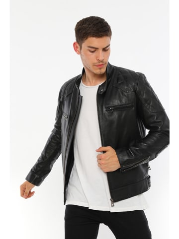 Basics & More Lederjacke in Schwarz