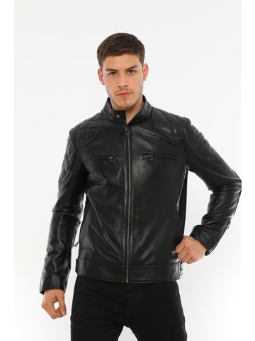 Basics & More Lederjacke in Schwarz