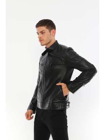 Basics & More Lederjacke in Schwarz