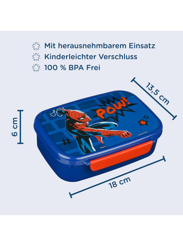 Spiderman 2tlg. Set: Brotzeitdose und Trinkflasche "Spider-Man" in Dunkelblau/ Rot