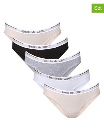 Reebok 5-delige set: slips beige/zwart/grijs