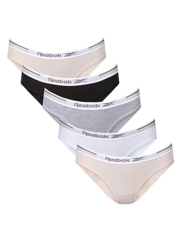 Reebok 5er-Set: Slips in Beige/ Schwarz/ Grau