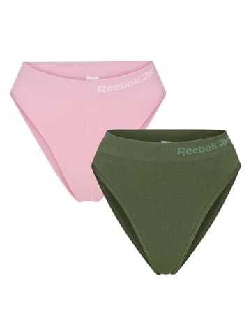 Reebok 2er-Set: Slips in Grün/ Rosa
