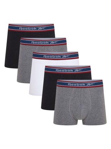 Reebok 5er-Set: Boxershorts "Baird" in Schwarz/ Grau/ Weiß