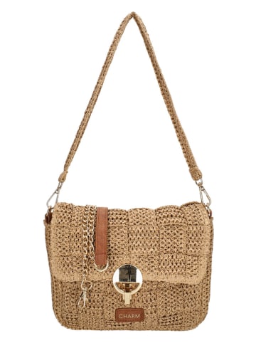 Charm Schultertasche in Beige - (B)22 x (H)19 x (T)5 cm
