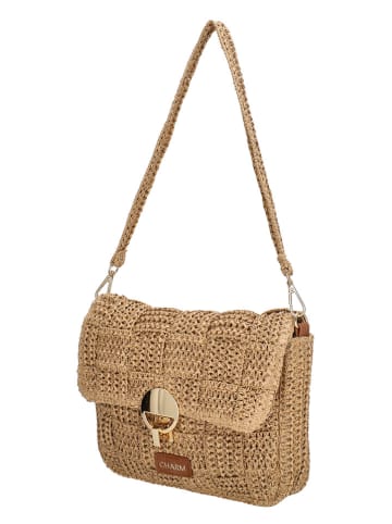 Charm Schultertasche in Beige - (B)22 x (H)19 x (T)5 cm