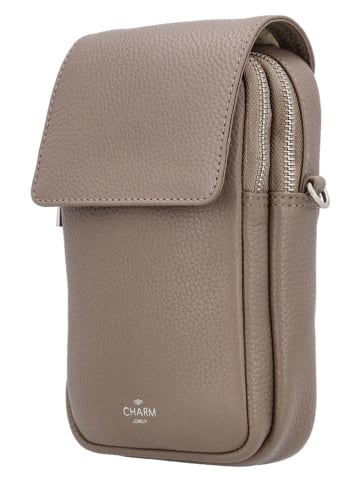 Charm Leren smartphonetas taupe - (B)12 x (H)22 x (D)6 cm