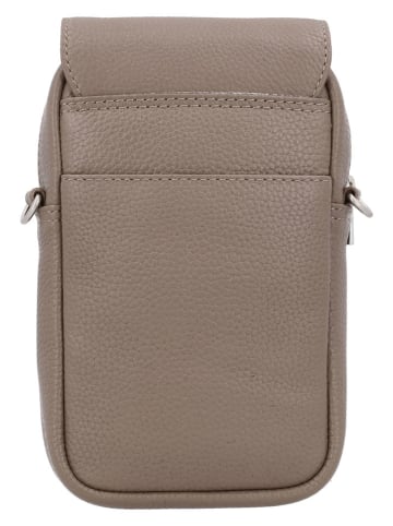 Charm Leder-Handytasche in Taupe - (B)12 x (H)22 x (T)6 cm