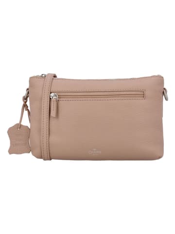 Charm Leder-Umhängetasche in Beige - (B)22 x (H)14 x (T)7 cm