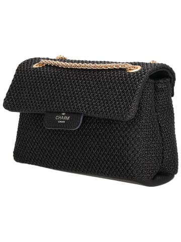 Charm Schultertasche in Schwarz - (B)22 x (H)14 x (T)8 cm